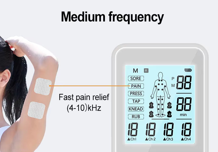 Digital TENS + EMS 4CH-8 Pads