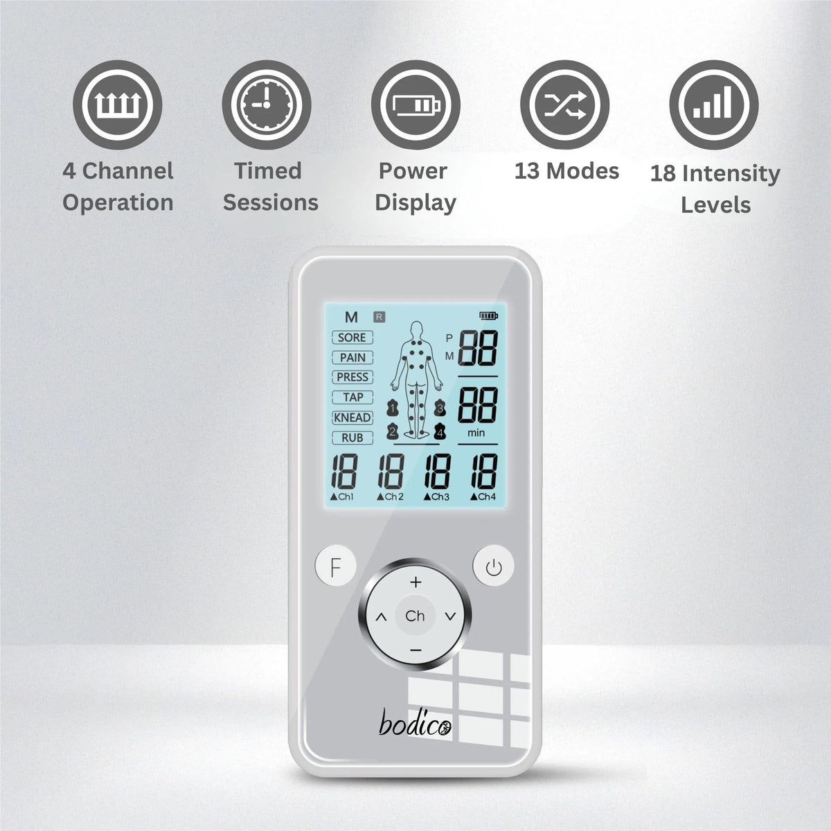 Digital TENS + EMS 4CH-8 Pads