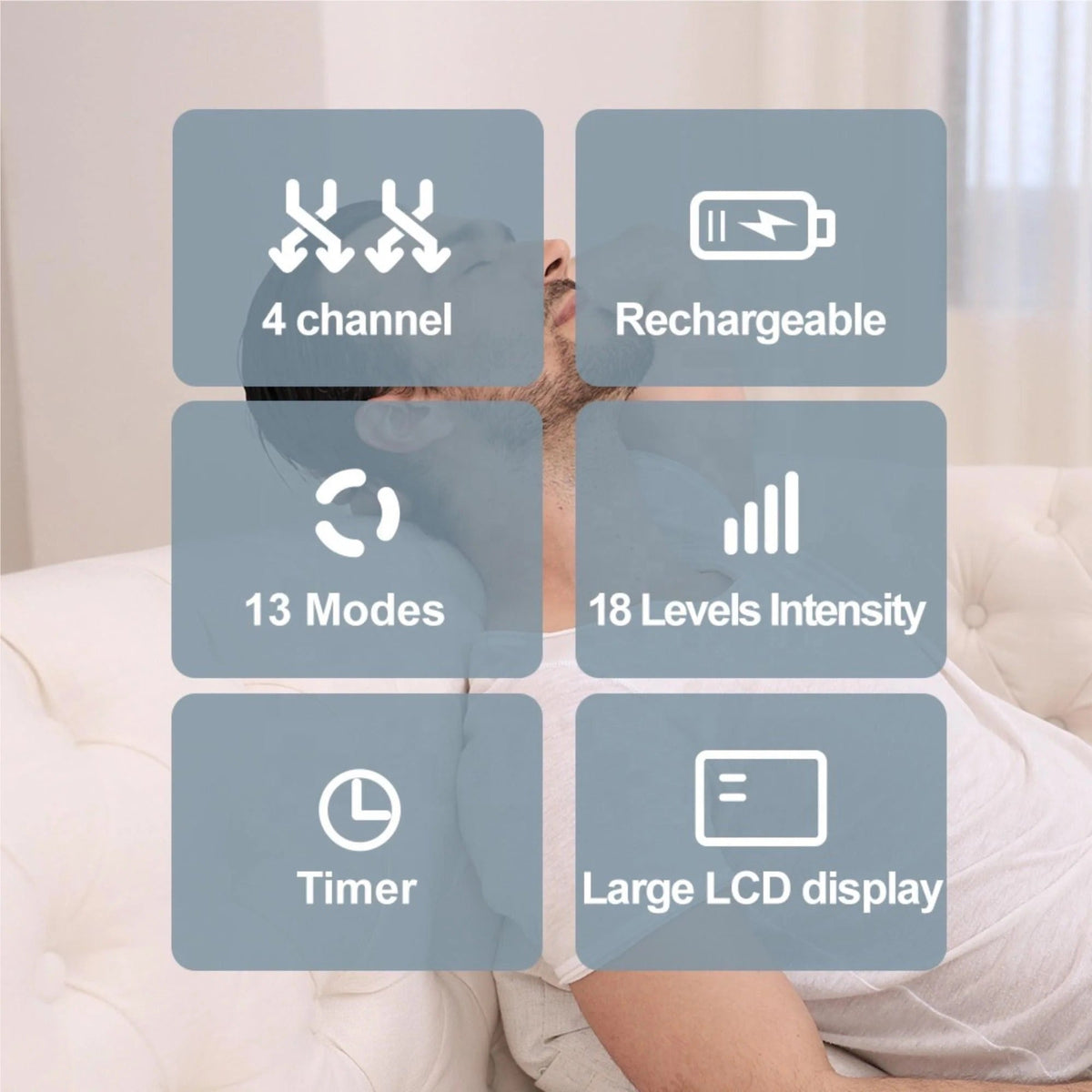 Digital TENS + EMS 4CH-8 Pads