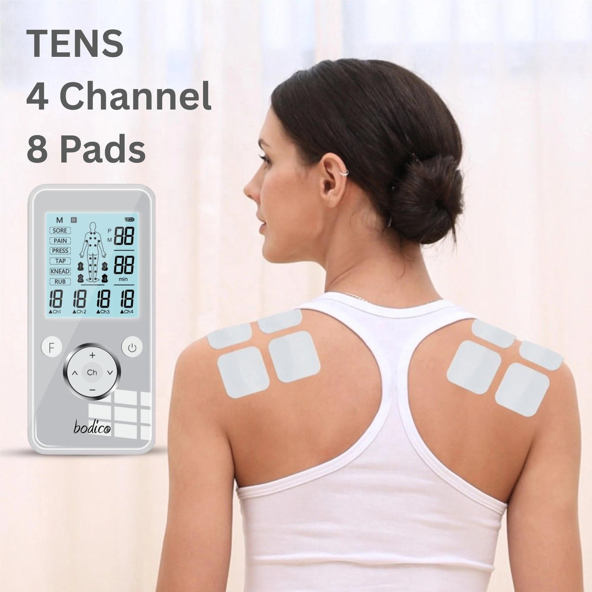 Digital TENS + EMS 4CH-8 Pads