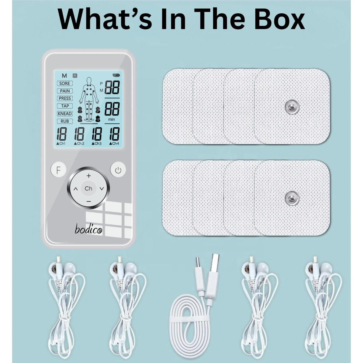 Digital TENS + EMS 4CH-8 Pads