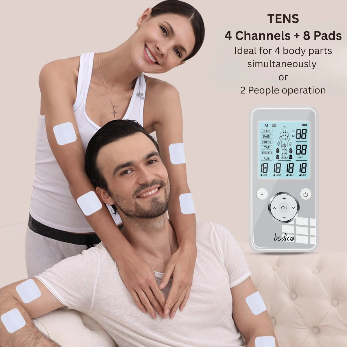 Digital TENS + EMS 4CH-8 Pads