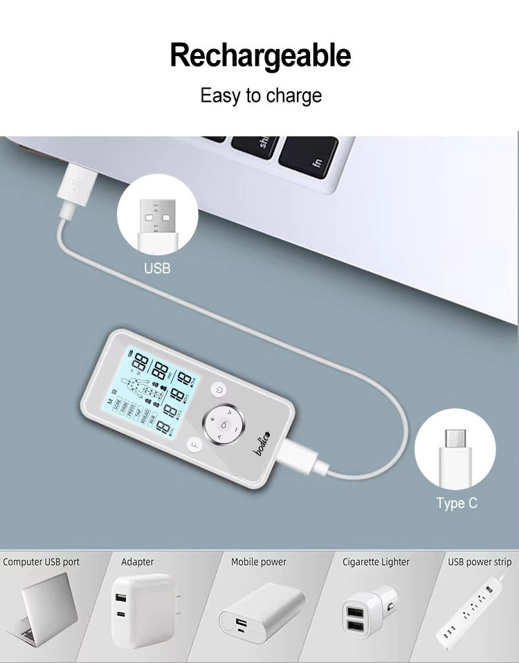 Digital TENS + EMS 4CH-8 Pads